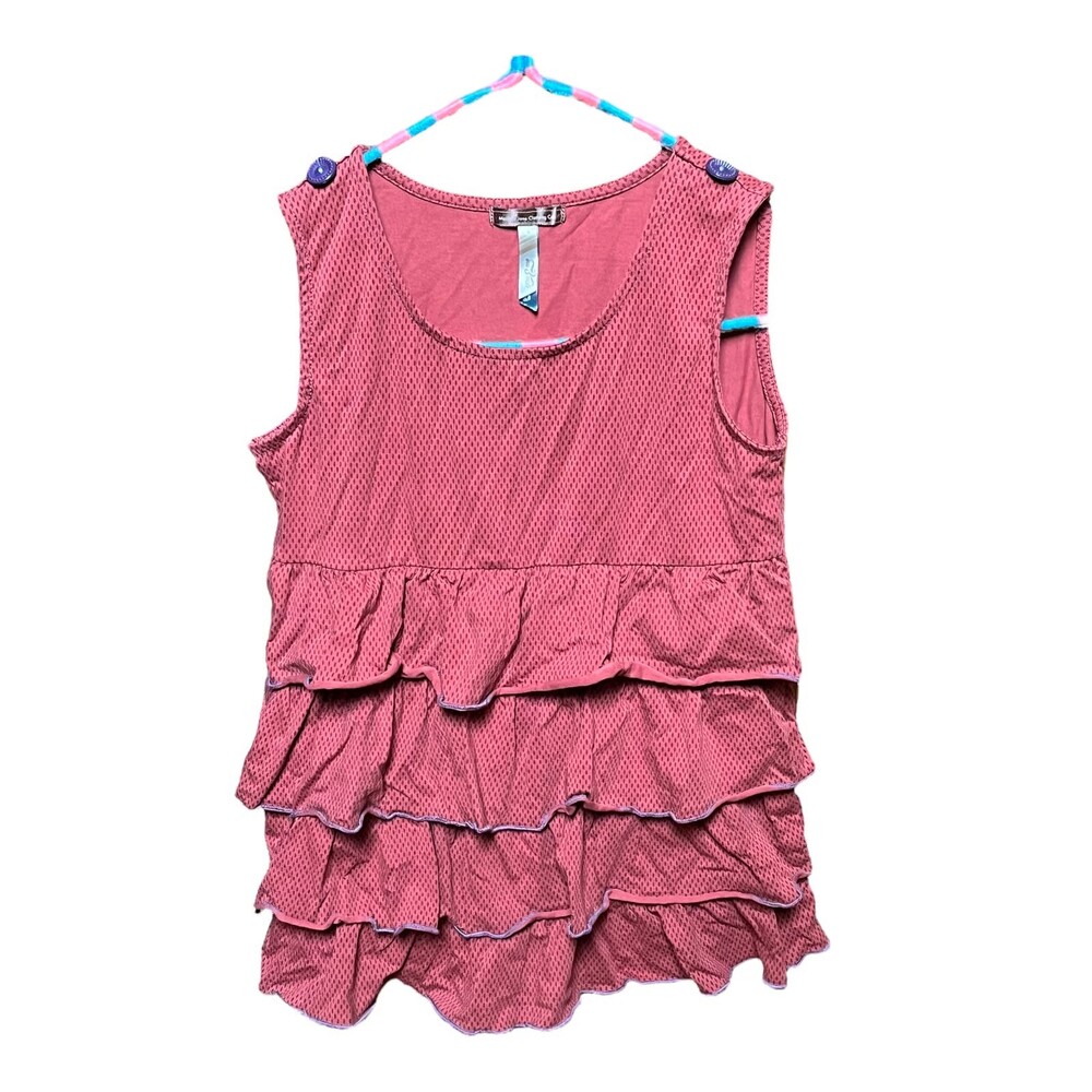 VTG Matilda Jane Size 8 You & Me Garnet Lizzy Ruffle Fall / Winter Tank Top